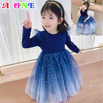 

Summer girls christmas dress kids princess costume baby girls dresses elegant Starry sky Sequins baby vestidos