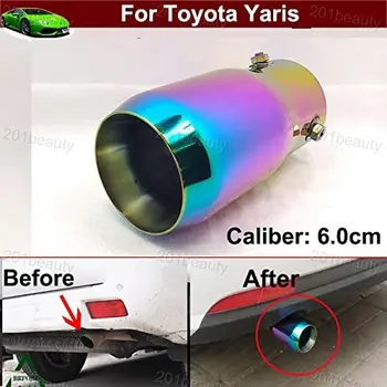 

1pcs Colorful Color Stainless Steel Exhaust Muffler Rear Tail Pipe Tip Tailpipe Extension Pipes Custom Fit for Toyota Yaris