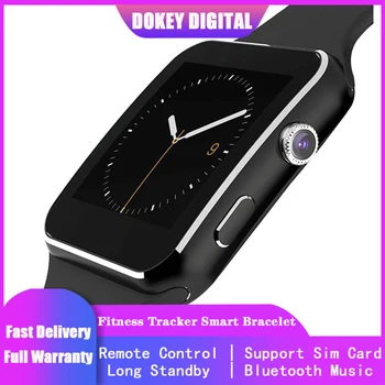 

X6 Smart Watch Men Support Sim Card Camera Fitness Tracker Bracelet 1.54" Bluetooth Music Player Waterproof Activity Tracker