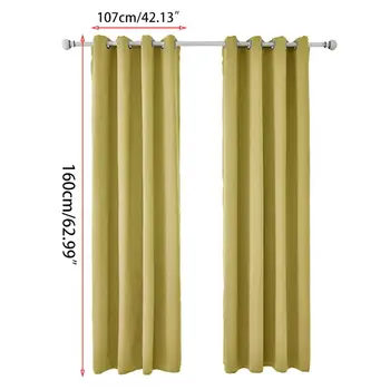 

Blackout Curtains Panels Grommet Thermal Insulated Solid Color Ring Top Room Darkening Window Drapes for Bedroom Home Decoration