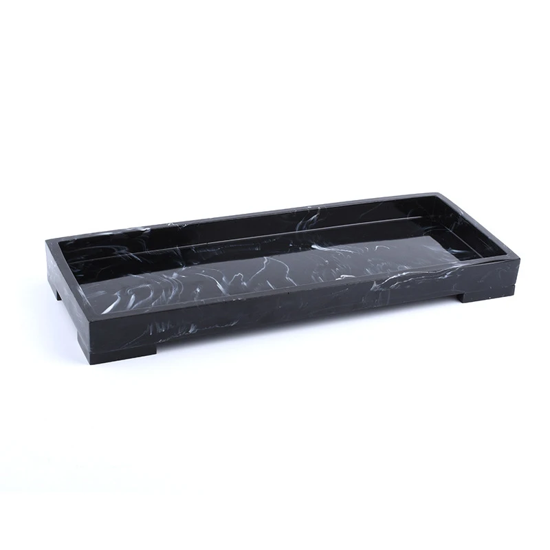 Vanity Tray Black Bathroom Countertops Toilet Tank Storage New Home Marble Stone Organizer for Cl | Дом и сад