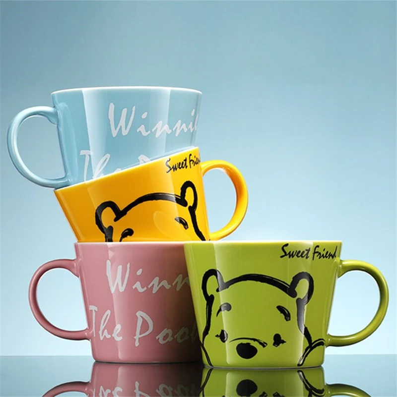 350ml Disney Winnie Pooh Cartoon Water Cup Milk Coffee Tea Ceramic Mug Home Office Collection Cups Love Couple Festival Gift Mug Cups Aliexpress
