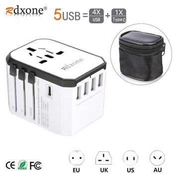 

Travel adapter Rdxone Universal Power Adapter Charger worldwide adaptor wall Electric Plugs Sockets Converter for mobile phones