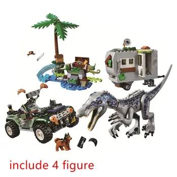 

Jurassic World Baryonyx Face-Off The Treasure Hunt Building Blocks Kit Bricks Classic Movie Model Kids Toys For Children Gift