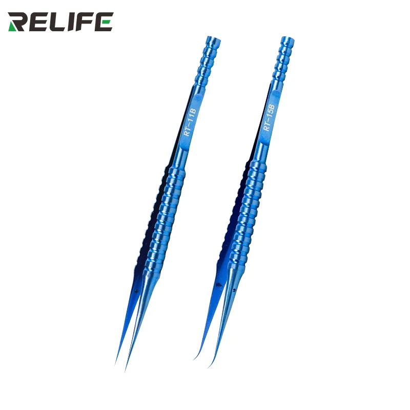 

RELIFE Titanium Alloy Fingerprint Tweezers Ultra Precision Gripper for Phone Motherboard IC Chip Microscope Repair Picker