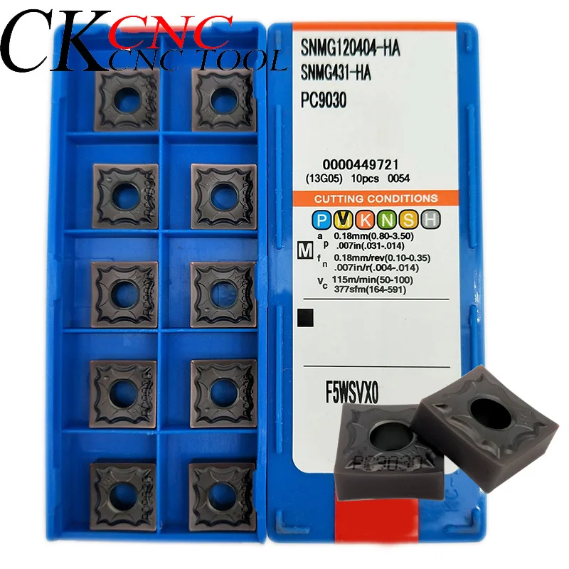 

10pcs High quality SNMG120404-HA PC9030 100% Original cnc lathe External Turning Cutter Carbide Insert for Stainless Steel