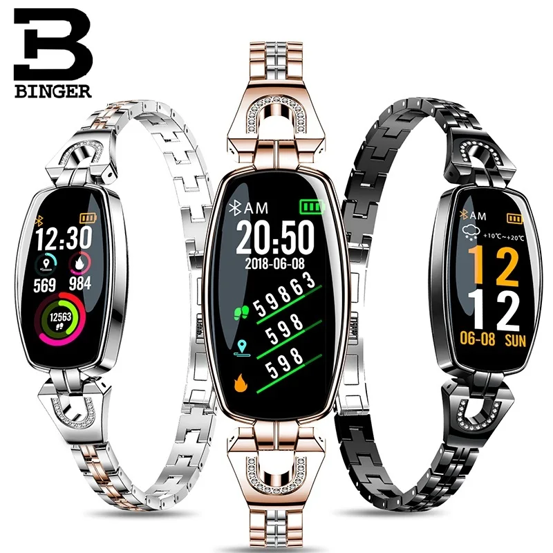 Оригинальный Женский модный смарт-браслет BINGER с пульсометром тонометром