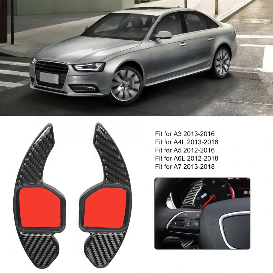 1 пара чехлов для рулевого колеса Audi A3/A4L/A5/A6L/A7/A8/S3/S5/S6/S7/S8/SQ5/RS3/RS6/Q3/q5/Q7 углеродное