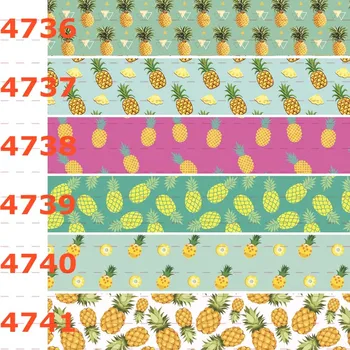 

Winsome 50 Yards 16mm-75mm Party decoration Cute Cartoon Pineapple Pattern Colorful Printed Grosgrain Ribbon ,FOE Ribbon