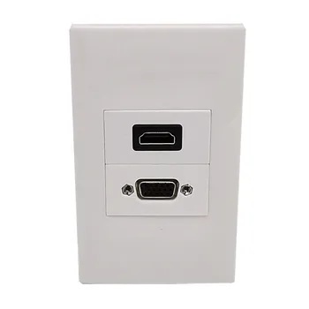

HDMI VGA Wall Plate Composite Jack Outlet HDTV 4k2k 60HZ ABS 115*70mm