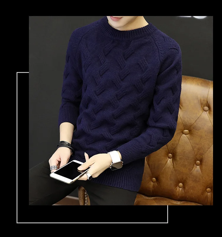 Black White Thick Sweater Long Leeve for Men Solid Loose Fashion Sweater Knitted Japan Style Mens Designer Sweater