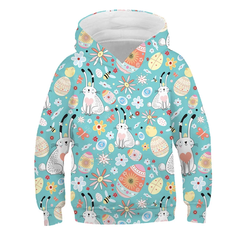 hoodies for a boy 3-14Y Girls Clothes White Rabbit 3d Hoodie Autumn Children's Long-sleeved Loose Oversized Sports Hooded Kids Casual Sweater Tops best hoodie for boy