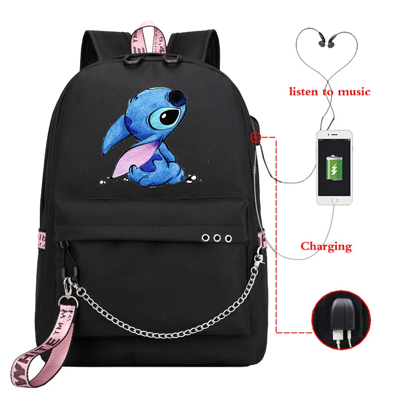 Женский школьный рюкзак на молнии с USB-зарядкой | Багаж и сумки