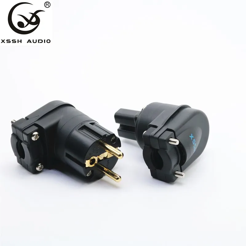 Hi-end Hifi XSSH аудио Чистая медь покрытие золото родий электрический AC Женский Мужской США Китайский IEC FI-Великобритания Британский разъем