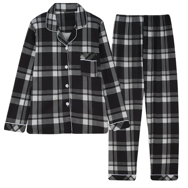 2021 Spring Plaid Two-piece Home Suit for Women Viscose Long-sleeved Lapel Pants Pajamas Women Summer Pyjamas Femme Home Clothes 701-2