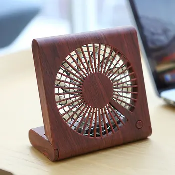 

USB 5V 4.5W Wood Grain Ultra-thin Foldable Fan for Notebook Household Appliances Small Fan Air Cooling Fan Rotary Vane Box