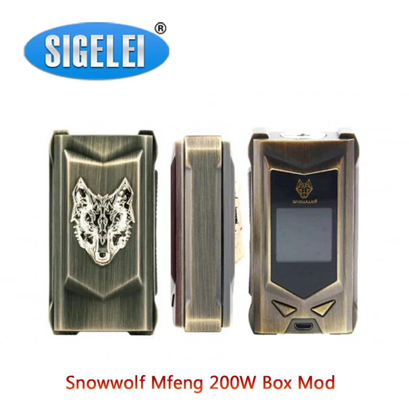 

Clearance Sigelei Snowwolf Mfeng 200W Box Mod with 1.3inch TFT colorful screen fit 510 thread vape tank Ecig Box Mod