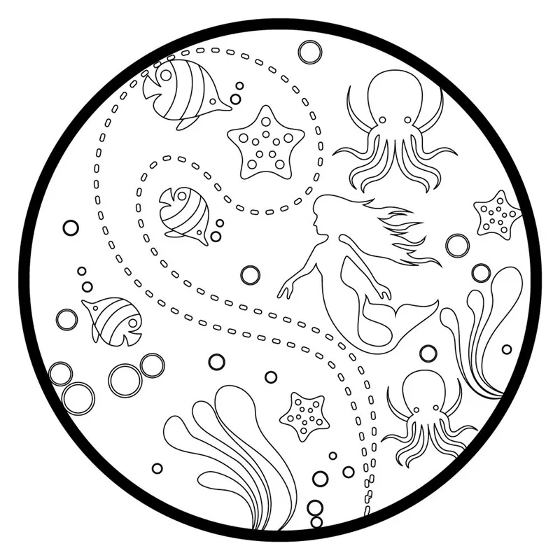 

Eastshape Underwater Circle Metal Cutting Dies Mermaid Octopus DIY Etched Dies Craft Paper Card Making Scrapbooking Embossing