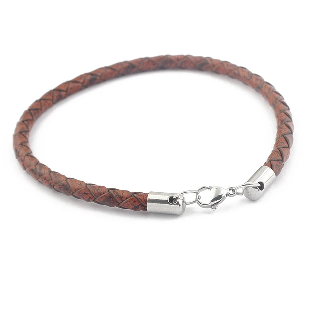 Bell Alloy Leather End Cord End Bracelet - Temu