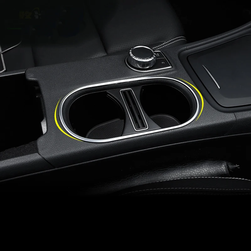 

Car-Styling Inner Water Cup Holder Cover Trim strip sticker for for CLA GLA A Class W176 C117 A180 14-17 Accessories