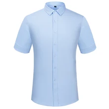 Мужская летняя рубашка с коротким рукавом, новая модная деловая Мужская рубашка из бамбукового волокна, чистый красный фиолетовый цвет, повседневные дизайнерские рубашки для мужчин, Топ бренд