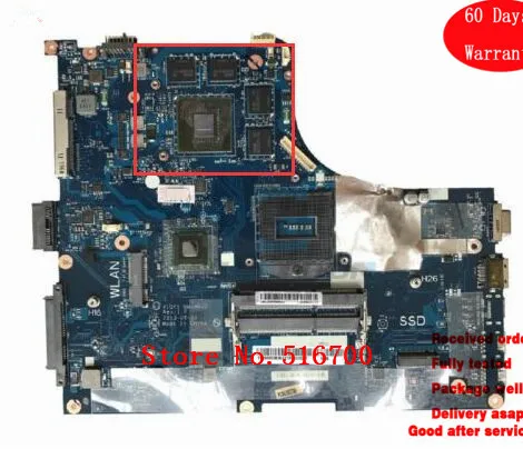 Материнская плата VIQY1 для ноутбука Lenovo Ideapad Y510P FRU:90003636 Рабочая и полностью