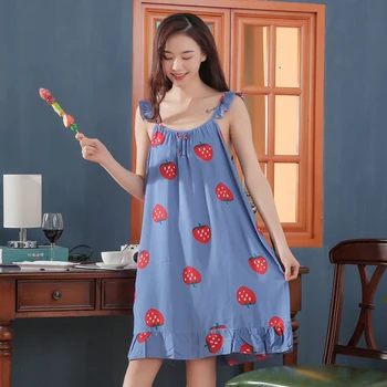 

2020 Long Cotton Nightdress Female Cotton Plus Size Summer Short-Sleeved Sleepwear Loose Pregnant Women'S Casual Home Clothing