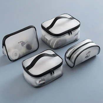 

Waterproof Transparent Cosmetic Bag Women Makeup Bag Travel Organizer Toiletry Kit Case Necessaries Make Up Wash Toiletry Bags