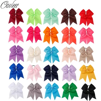 

500Pcs/Lot 8'' Large Cheer Bows With Elastics Cheerleading Hair Bows Ponytail Hair Holder For Girls Hair Accessories Wholesales