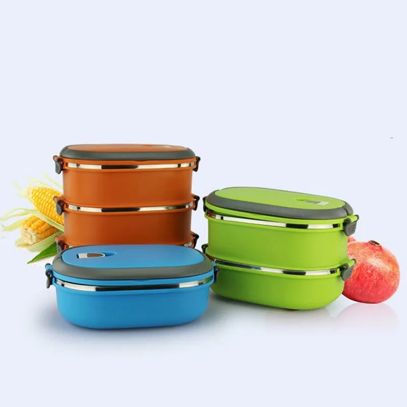 Многослойный тепловой Ланч бокс Bento Lunchbox Твердые миски из нержавеющей стали