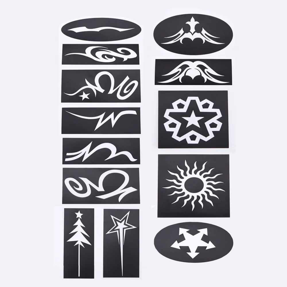 20pcs Set Fashion Hair Styling Tattoo Template Stencil Trimmer Diy