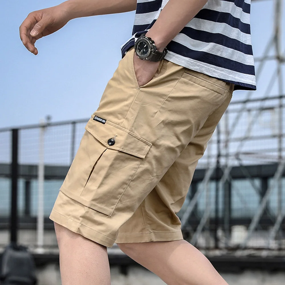 Discount Khaki Shorts Clothing Street-Wear Bermudas Elastic-Waist Men Summer Fashion Pure-Cotton ezYoMJ1A0VM