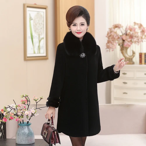 Black GOURS куртка из натурального меха женские зимние пальто и куртки одежда из натуральной шерсти с воротником из меха лисы теплый мех норки размера плюс LD1821-1 - Цвет: Black