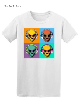 

The Sea Of Love Pop Art Skull Wearing Headphones Men'S Tee -Image By Free Style Tee Shirt 2020 tshirt