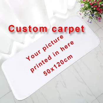 

Thicken flannel Personalized Custom thicken Carpet door mat 50x120cm doormat kitchen bedroom parlor Rug print your Design Logo