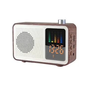 

Wireless Bluetooth Speaker Retro Wood Color Bluetooth Speaker Clock Radio With Time Display Bluetooth Speaker