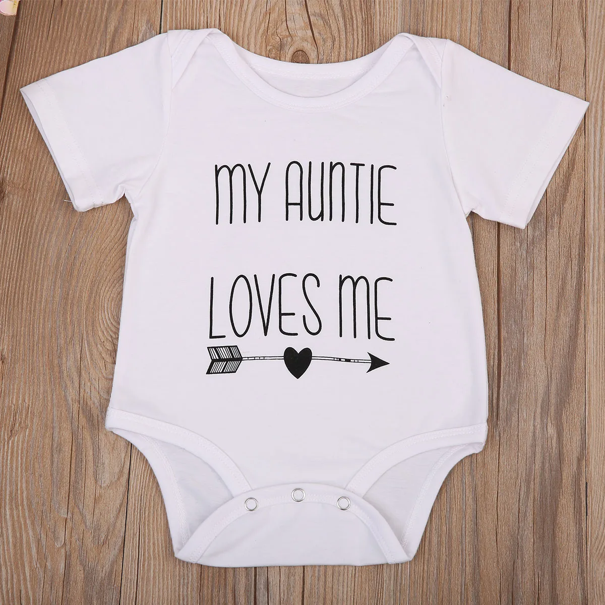 Цельнокроеное Боди унисекс с принтом My Auntie Loves Me для малышей| |