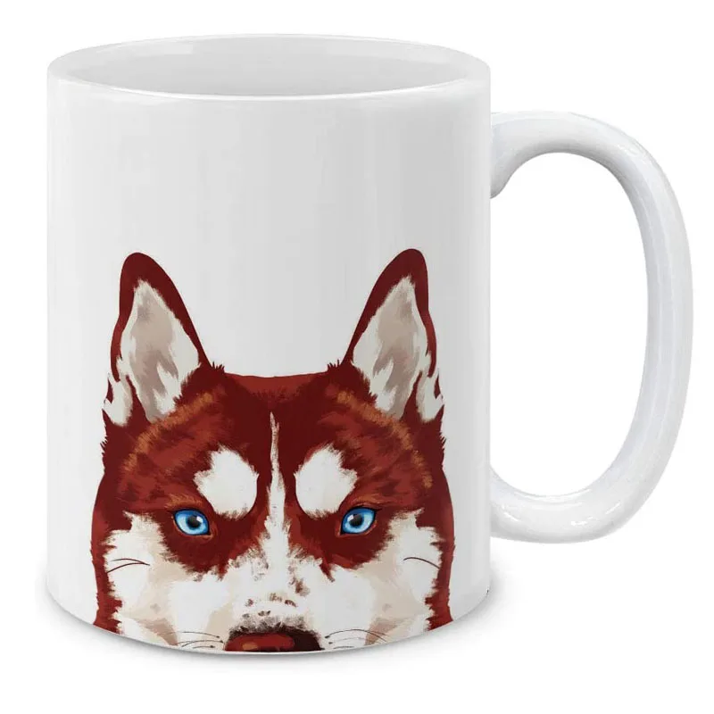Red Siberian Husky Dog Ceramic Coffee Gift Mug Tea Cup 11 OZ | Дом и сад