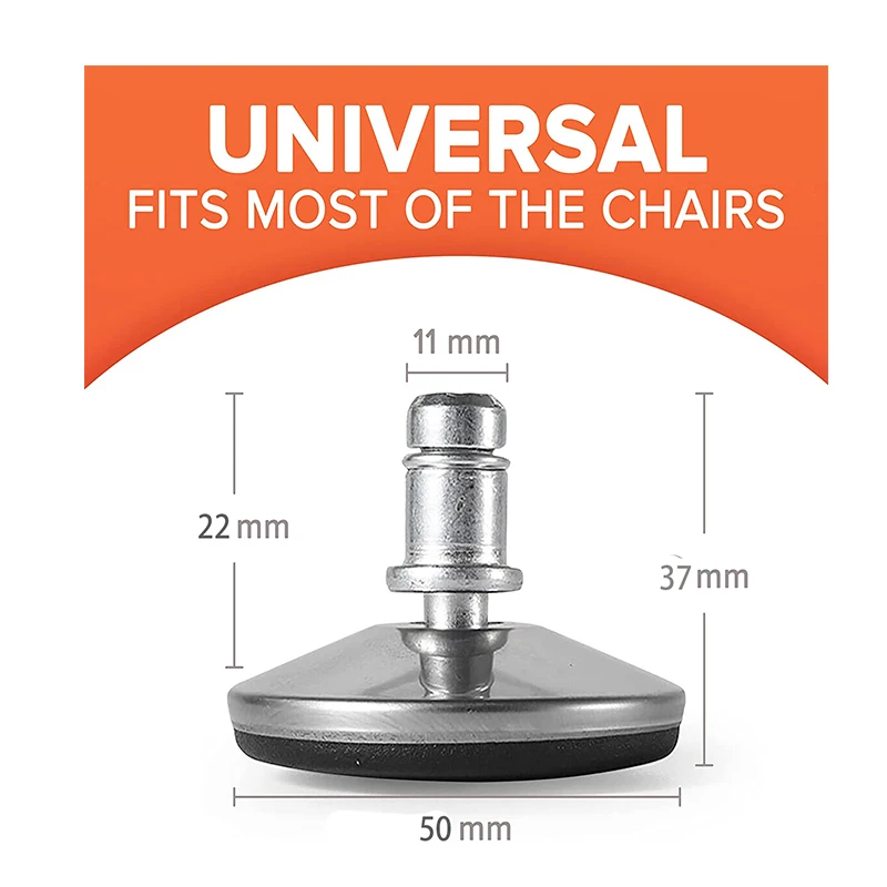 Self Adhesive Caster Wheels 5Pcs Replace Swivel Caster Wheels To Fixed Stationary 11mm Stem Fit Office Chair Anti-Slip