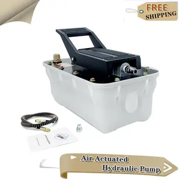

Air Hydraulic Foot Pump 0.4Gal Reservoir Operated Actuated Hydraulic Treadle Pump with Hose 3Pedal 700bar for Car Body Machinery