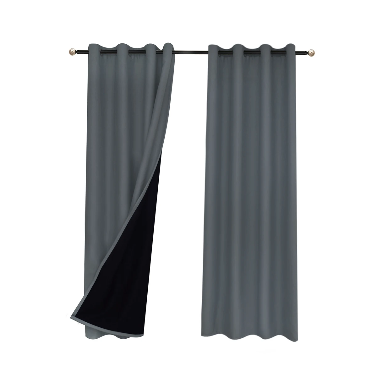 100% Thermal Blackout Curtains For Bedroom Winter Insulating Curtain With Liner Living Room Grommet Drapes Blackout Treatment
