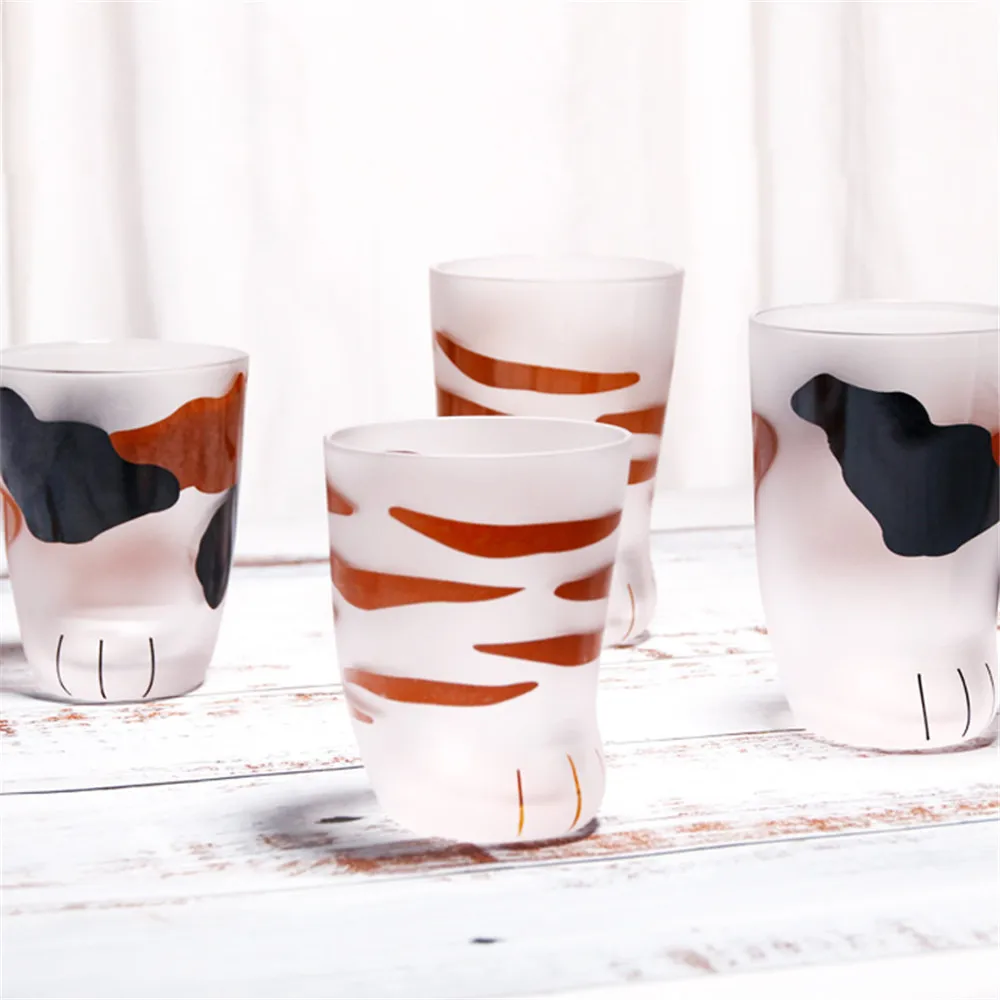 Креативная кружка с милыми кошачьими лапами, стеклянная кружка с тигровыми лапами, Офисная кофейная кружка, стакан, персональная чашка для завтрака, фарфоровая чашка, подарок 4