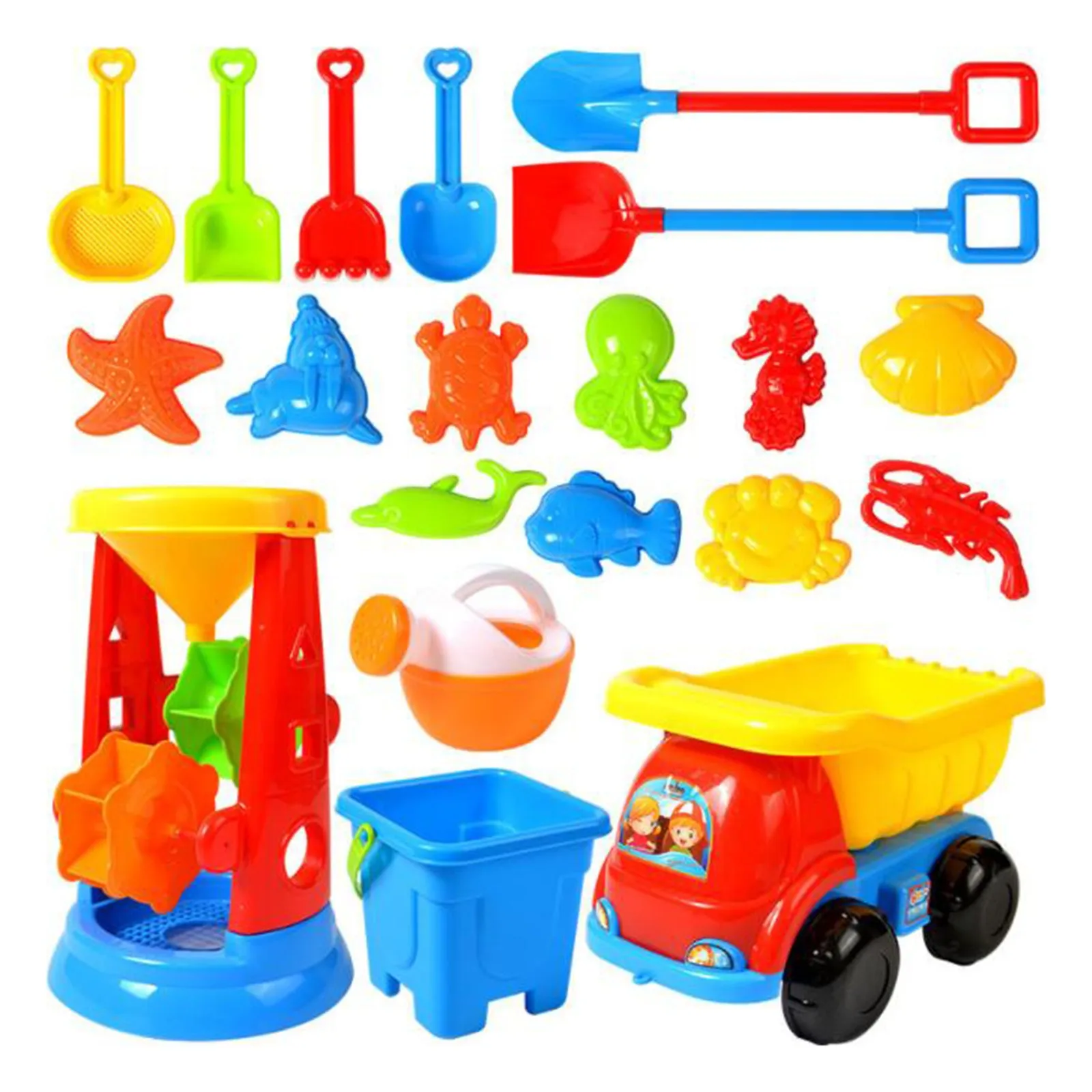 Beach Tool Set Kids Sand Playing Toys Summer Gift for Toddlers Set of 10 