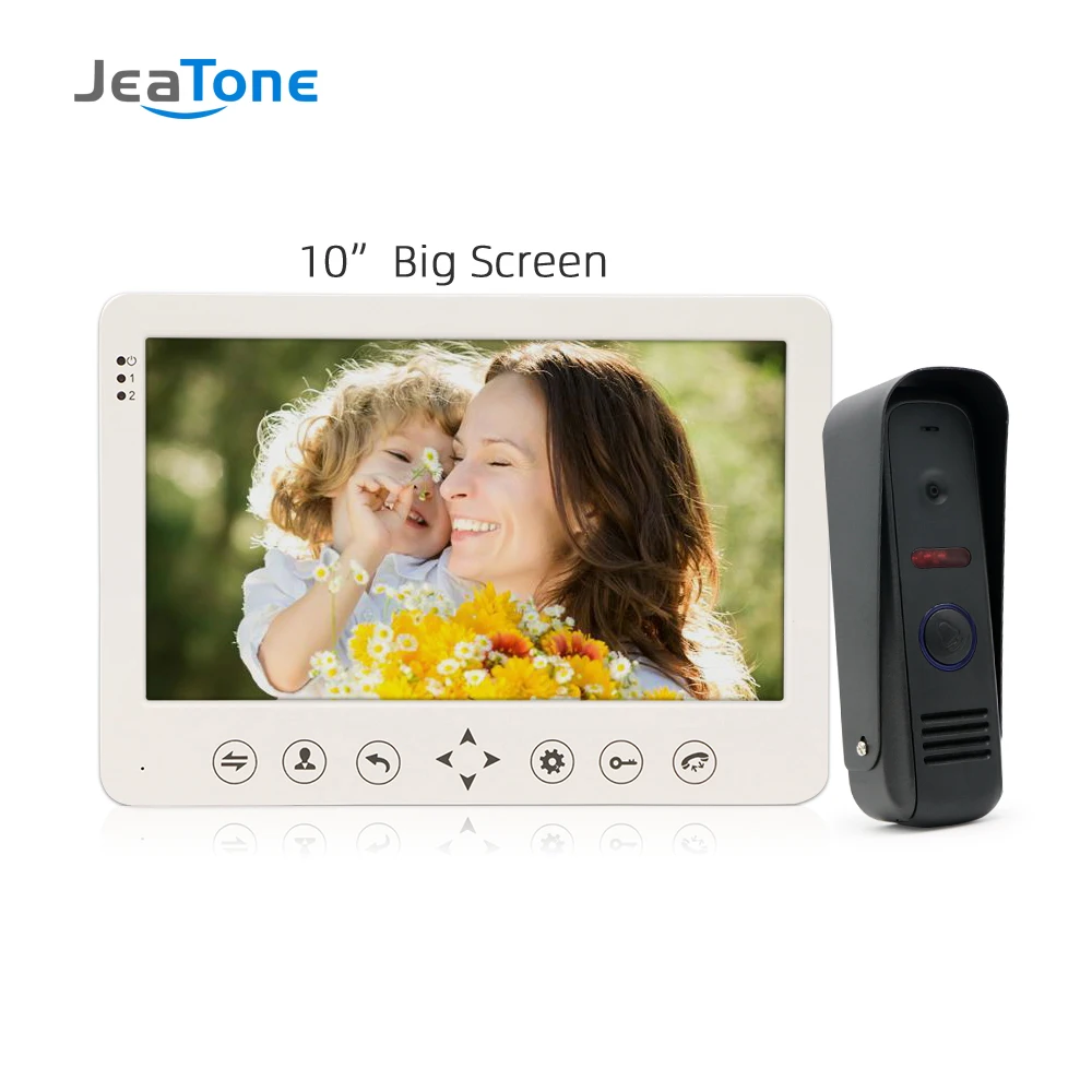 

JeaTone 10" Color Touch Key Monitor Video Doorphone Intercom IR Night Vision Camera Video Doorbell Villa Intercom System Kit 1v1