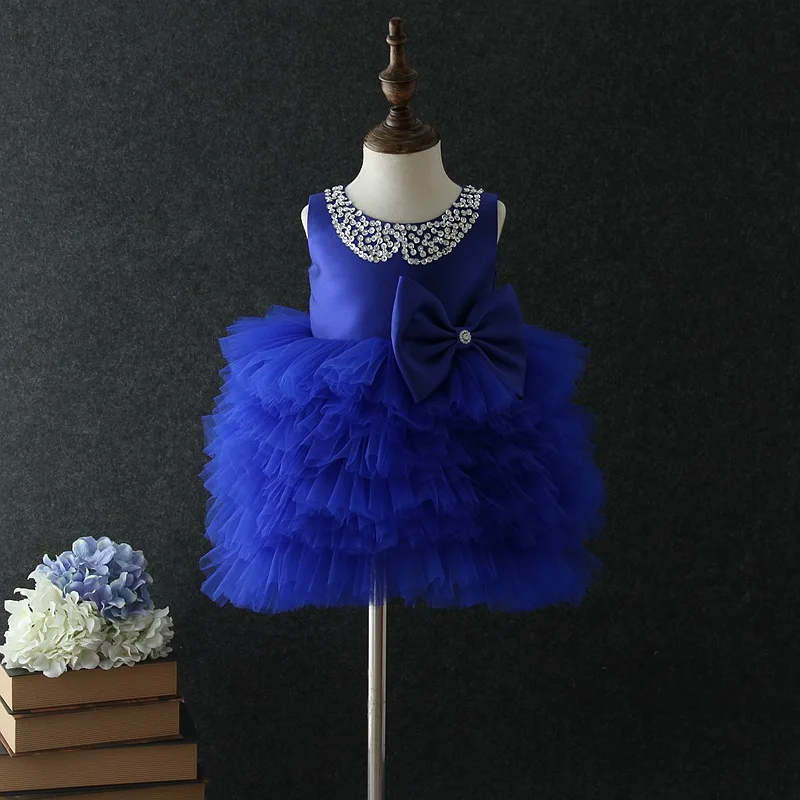 Бальное платье для маленьких девочек на День рождения; фиолетовое многослойное платье принцессы; vestidos ; Одежда для девочек; От 1 до 5 лет 184028 - Цвет: Синий