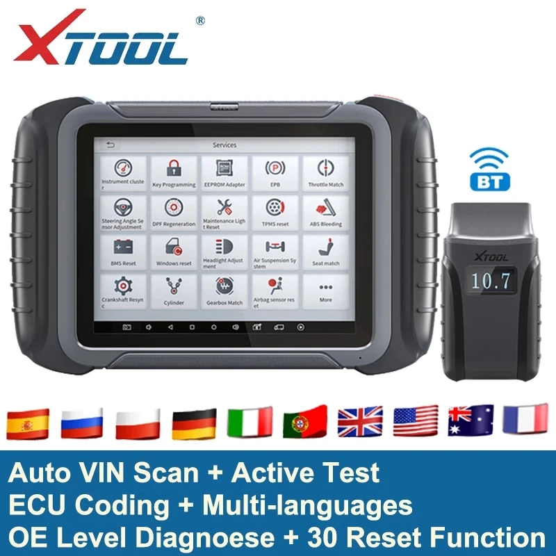 XTOOL D8 BT OBD2 Full System Diagnostic Tool ECU Coding Scanner Key Programming Injector Coding