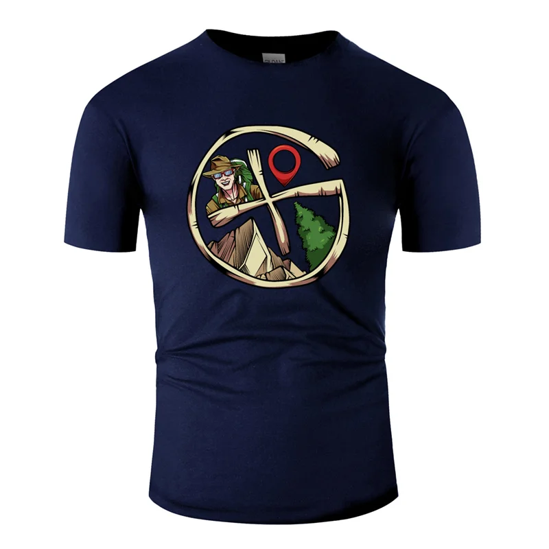 Men-Navy Blue Модная новинка, геокширующий геокшип, геоксач, Gps, уличная футболка,, крутая Базовая одноцветная Мужская футболка с юмором, хип-хоп, хлопок - Цвет: Men-Navy Blue