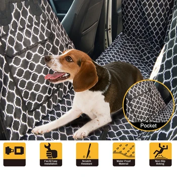 

Oxford Cloth Printed Pet Dog Car Seat Cover Rear Back Cushion Pad Waterproof Pet Dog Cat Outdoor Car Carrier Protector
