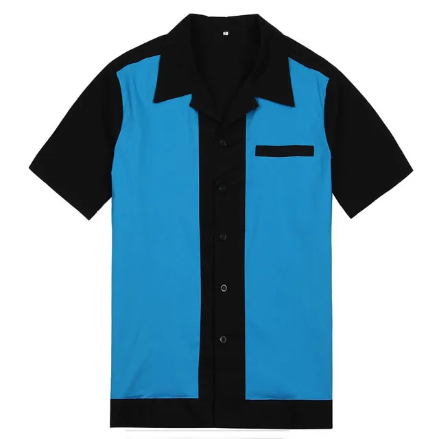 Men Bowling Shirt Dress Rockabilly 