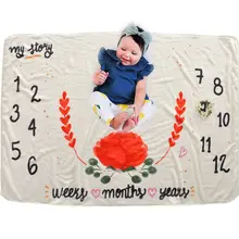 Новорожденный веха фотографии реквизит Детские Младенцы одеяло ежемесячный большой красный цветочный узор фото аксессуары 72XC